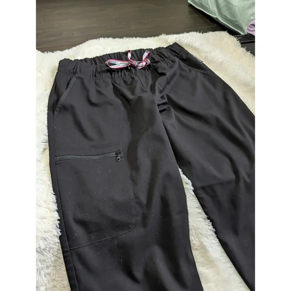 Vince Camuto Black Scrub Pants Joggers Size Petite Large - Picture 3 of 8